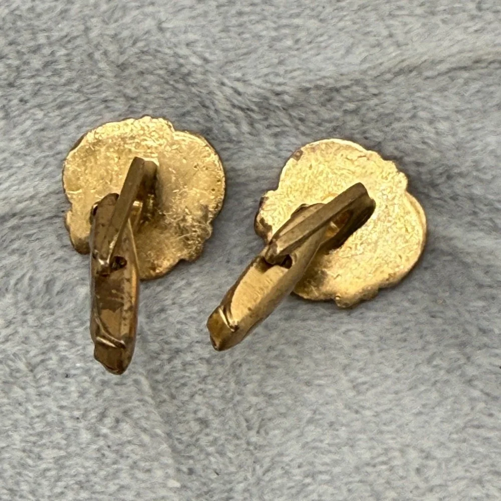 Vintage‎ Heraldic Cufflinks Coat of Arms Gold Tone Crest